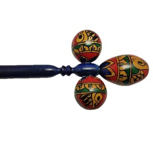 Wholesale Orff Maraca Wooden Coconut Tree Carved Painted Big Sand Ball Kids' <b>Music</b> <b>Instrument</b> Toy Sand Ball Percussion Tool - Product Image 3