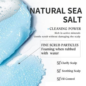 Etiqueta privada Champú para masaje del cuero cabelludo Limpieza calmante Cabello refrescado Sal Marina Orgánica <span class=keywords><strong>2</strong></span> en 1 Exfoliante y champú - Product Image 5