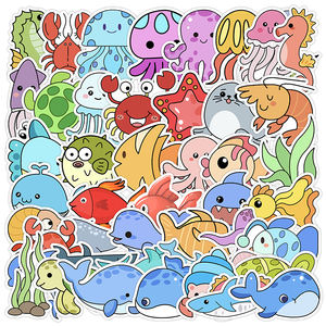 HOYOウミガメステッカーシリーズ50ピース/パックカラフルリアルグリーンアカウミガメデザインステッカー - Product Image 6