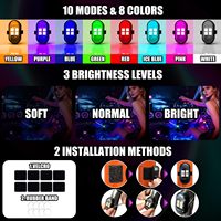Luces LED Inalámbricas para Auto con Control Remoto, Recargables, Impermeables, 8 Colores, Luz Interior para Auto, Mini Luces LED Estroboscópicas