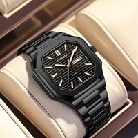 Montre pour homme, esthétique haut de gamme, cadran carré, calendrier simple, style élégant, bracelet en acier inoxydable, montre à quartz