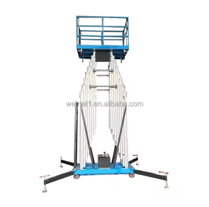 Plataforma Elevadora Hidráulica de Doble Mástil Telescópico Vertical WEMET de 4m, 6m, 8m, 10m, <span class=keywords><strong>12m</strong></span>, 14m, de Aleación de Aluminio, con Capacidad de Carga de 200kg - Product Image 4