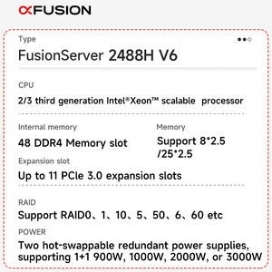 XFusion Fusionserver 2488H V6 Computadora de servidor 8x2,5 pulgadas Drive + Xeon 2x5318H 900W 2x32GB 2488H V7 2U Servidor de rack de 4 sockets - Product Image 6
