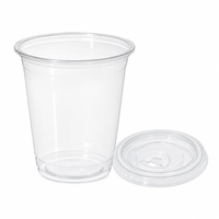 Op maat gemaakte 200ml 450ml 600ml 800ml logo bedrukte enkelwandige PET plastic bubble tea/ijskoffie bekers