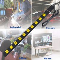 Multiprise de protection contre les surtensions PDU 1U 65 mm personnalisable pour montage en rack, 20 A, homologuée ETL, 10 prises murales pour usage industriel