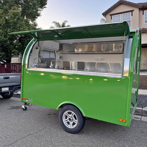 Remorque alimentaire compacte mobile en acier inoxydable à essieu unique pour la vente de hot-dogs, de restauration rapide, de café, de desserts et de boissons - Product Image 1