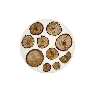 Traditional Natural Epoxy Resin Wood Walnut Coaster 4x4 Eco-Friendly Non-Slip Rustic Dining Room Contemporary Cafe Accessories - Product Image 1