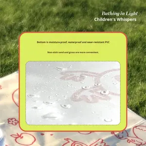 Tapis de pique-nique en tissu Oxford épaissi antidérapant lavable en machine rouge jaune blanc à carreaux portable imperméable pour le <span class=keywords><strong>camping</strong></span> en plein air - Product Image 4