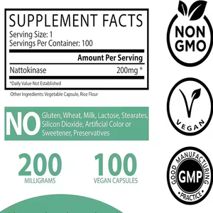 Maintenant, suppléments OEM Nattokinase 200mg 4000 FU | 100 Capsules végétaliennes | Pure, Natural <span class=keywords><strong>Blood</strong></span> Dilinner & Supplément de flux sanguin - Product Image 2