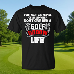 Camiseta de golf para mujer, esposa, golfista, diseño de humor negro unisex para adultos - Product Image 3