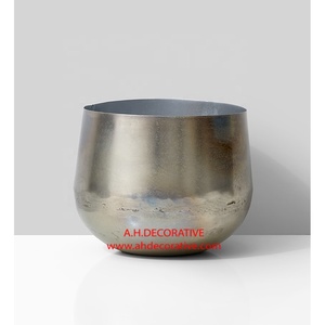 Florero Chapado en plata para decoración del hogar, jarrón de escritorio pequeño, plateado, de lujo, martillado a mano - Product Image 2
