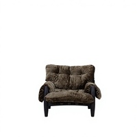 Vintage Samt-Einzelsessel mit Massivholzrahmen, Gepolsterter Akzentsessel für Wohnzimmer, Schlafzimmer und Lounge