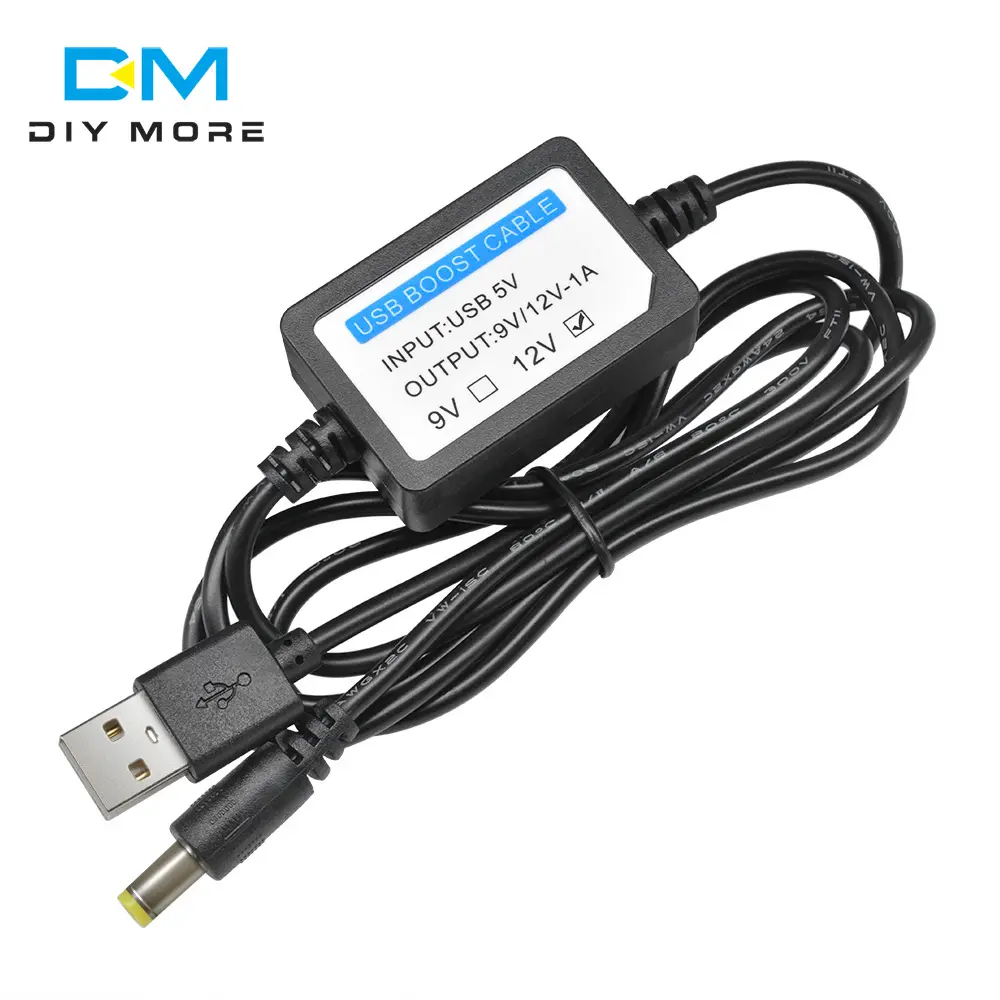 Diymore Kabel Adaptor USB Colok, Konverter Kabel Step UP Panjang 2.1 M, DC 5V Ke DC 12V 1A 5.5X1.3 Mm