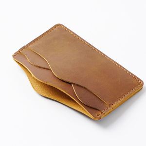 Retro Handmade Genuine Leather <b>Card</b> Storage Case Crazy Horse Leather <b>Card</b> <b>Holder</b> Vintage Men <b>Wallet</b> Slim Minimalist <b>Wallet</b> - Product Image 4
