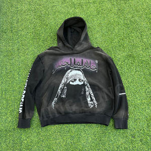 OEM Sweat à capuche vintage pour homme à épaules tombantes personnalisable Sweat à capuche délavé imprimé de haute qualité - Product Image 1