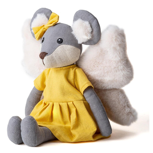 Juguete de Peluche de Ratón de <span class=keywords><strong>Lino</strong></span> y Algodón Personalizable de Alta Calidad con Alas, Adorable Animal de Peluche Abrazable, Regalos para Bebés y Niños - Product Image 2
