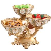 Ornement de luxe en résine époxy lavable à double couche, style européen, sculpté artistiquement, pour fruits secs, figurine multicouche