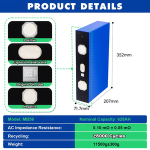Batería Lifepo4 MB56 de 8000 Ciclos, 3.2V 628Ah, Batería de Litio Lifepo4 para Red Eléctrica, Almacenamiento de Energía Doméstica - Product Image 2
