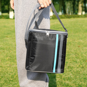 Bolsa de almuerzo de tela Oxford de gran capacidad con aislamiento fresco de paquete de hielo portátil para trabajadores de oficina y viajeros - Product Image 2