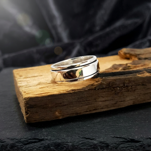 Trendy Handmade Spinner <b>Ring</b> with Freshwater Pearl Geometric Design IGI Certified Radium Plating Option Silver Jewelry - Product Image 3