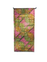 Tissu pour robe en fil peigné tissé biologique, imprimé Dobby, batik ciré, Java Ankara