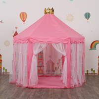 Tienda de juegos infantil grande con forma de castillo de princesa y teatro, con luz de estrellas, para juegos de interior y exterior