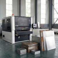 Machine de ponçage et de polissage industrielle automatique robuste pour métaux, avec plateau tournant pour le meulage et l'ébavurage des tôles, moteur de finition de surface