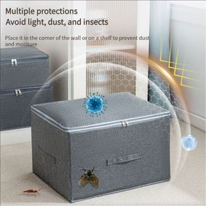 Nouvelle boîte de rangement pour vêtements OEM, panier organisateur de garde-robe domestique en tissu cationique avec couvercle - Product Image 6