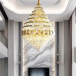 Wholesale Indoor Gold Artistic <b>Crystal</b> <b>Chandelier</b> Pendant Lights for Hotel Lobby Duple Living Room Adjustable Height Feature - Product Image 1