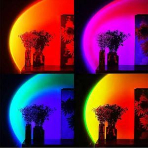 <span class=keywords><strong>Lampe</strong></span> de studio vidéo portable 16 couleurs RGB Live Stream Télécommande Photographique RGB Sunset <span class=keywords><strong>Lampe</strong></span> LED Rainbow Sunrise Light - Product Image 4