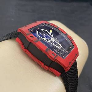Reloj de Pulsera Deportivo para Hombre, Mecánico, Esqueleto, con Esfera Abierta, Correa de Nailon Negro, Movimiento Automático - Product Image 5