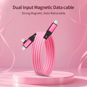 Best Design Magnetic Usb Cable 2in1 Usb c to C&amp;L PD100w Phone Charging Cable Automatic Rebound for iphone <strong>13</strong> 14 15 16 Pro Max - Product Image 4