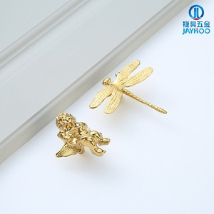 Brass Dragonfly Cabinet Handle Single Hole Butterfly Design Contemporary Style Durable Door Pull for Cabinet Drawer - Product Image 3