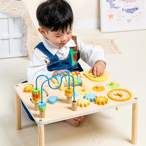 Tavolo Sensoriale Montessori <span class=keywords><strong>8</strong></span> in <span class=keywords><strong>1</strong></span> per Bambini, Giocattoli in Legno, Materiali Didattici Prescolari, Pannello Sensoriale in Legno per Bambini - Product Image 5