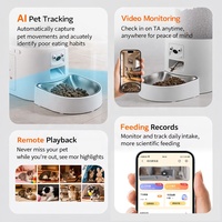 Nouveau produit d'usine : Distributeur automatique de nourriture pour animaux 2-en-1 avec fontaine à eau et contrôle Wi-Fi via application, distributeur intelligent de nourriture pour chiens avec caméra et minuterie