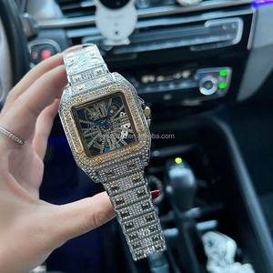 Factory Direct Supply Moissanite Analog <b>Mechanical</b> <b>Watch</b> With Hand-Inlaid Dial 20mm Stainless Steel Band Water-Proof Design - Product Image 6