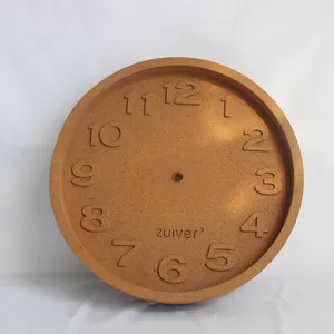 침실 홈 장식 시계 라운드 원형 직경 벽 나무 코르크 시계