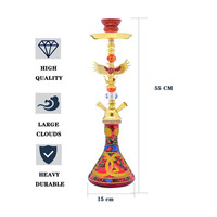 2024 rouge noir bleu or Shisha vente chaude verre narguilé Shisha vase narguilé ensemble avec un tuyau d'eau fumer