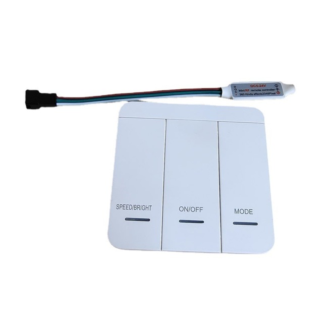 3key 2.4G Wireless Wall Switch Controller 12V 24V Monochrome Horse Race Strip 2811 2812 1903 LED Flexible Strip Controller