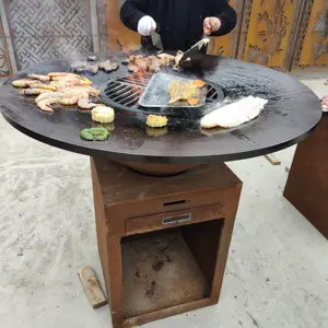 Lò Nướng Bbq Lò Sưởi Bằng Kim Loại Thép Corten Lò Sưởi Ngoài Trời Lò Nướng Than