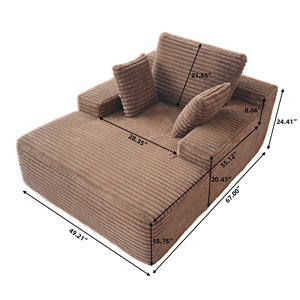 VOXHOME US Drop Shipping Apartment Living Room Vacuum Compressed Nordic <strong>Single</strong> Couch Reading Lounge Corduroy Boneless <strong>Sofa</strong> <strong>Bed</strong> - Product Image 6