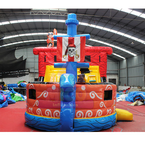 Château gonflable commercial pirate avec toboggan, certifié CE EN14960, en PVC 0,55 mm, <span class=keywords><strong>pour</strong></span> <span class=keywords><strong>location</strong></span> de fêtes d'enfants - Product Image 1