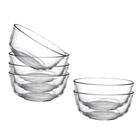Ensemble de 3 bols à mélanger en verre pour la cuisine, empilables, compatibles micro-ondes et lave-vaisselle, pour salades, pâtes, soupes, fruits