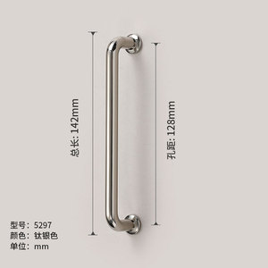 Zinc Alloy Cabinet Wardrobe Drawer <b>Door</b> Handles Titanium <b>Silver</b> Finish for Bedroom Kitchen Living Room Outdoor Hotel Dressers - Product Image 3