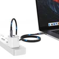 USAMS grosir pabrik tipe-c untuk tipe-c 100W kabel usb kabel pengisi daya aluminium Alloy Digital Display kabel Data