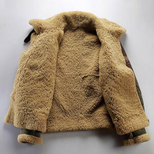 Veste en cuir véritable en peau de mouton pour homme, style vintage, combinaison fourrure et cuir - Product Image 3