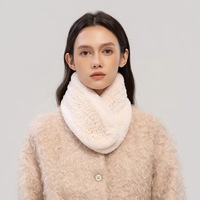 Écharpe en fourrure de lapin Rex véritable tricotée pour femme, respirante, tendance, cache-cou d'hiver avec fermeture magnétique