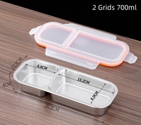 Boîte à lunch Bento en acier inoxydable pour adulte sans BPA Conteneur de stockage de nourriture étanche à 3 compartiments pour le bureau au micro-ondes
