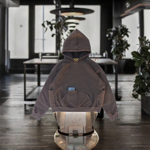 Sweat-shirt à capuche unisexe surdimensionné High Street, classique, de haute qualité, imprimé en flocage, brodé, 100% coton, long, à enfiler - Product Image 3