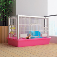 Cage à oiseaux en fer forgé doré, design villa à trois étages, anti-évasion, avec poulie, volière pliable multicouche, pour animaux de compagnie, usage intérieur